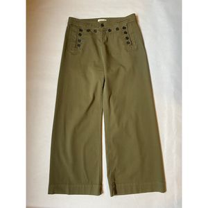 A.L.C. Wide Leg High-Waist Green Cropped Pants